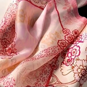 Floral Pink and Red Scarf
